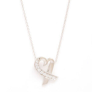Tiffany Loving Heart Pav Diamond Necklace White